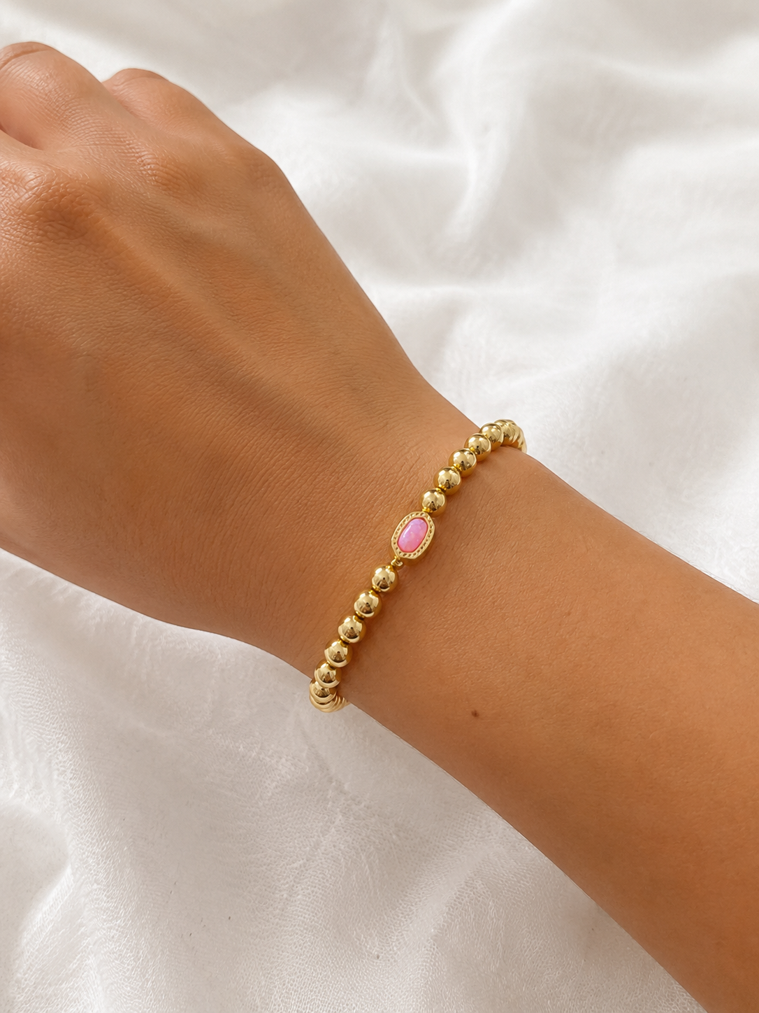 Pink Pearl Charm Bracelet