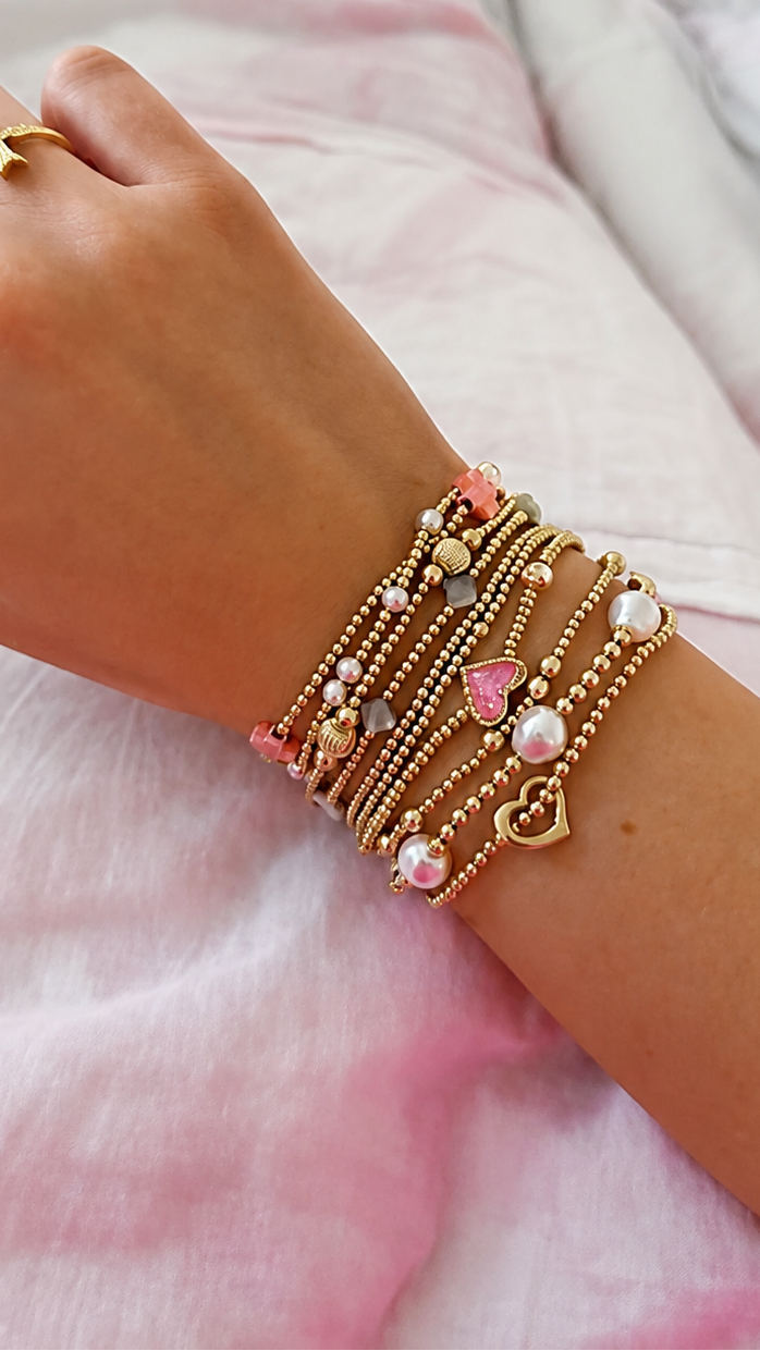 Pink Romance Bracelet Stack