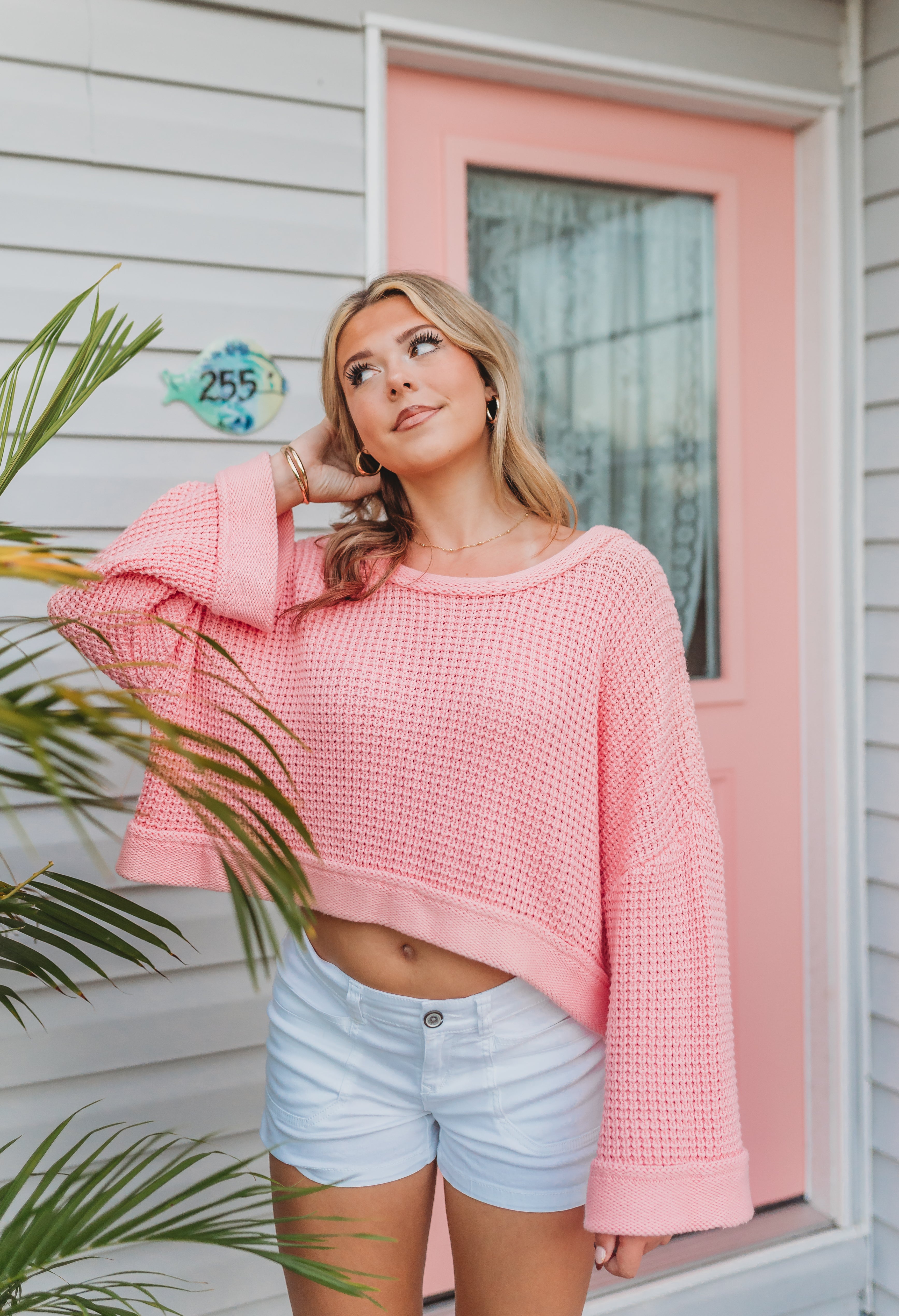 " Sweetheart Stitch" Tie Back Sweater